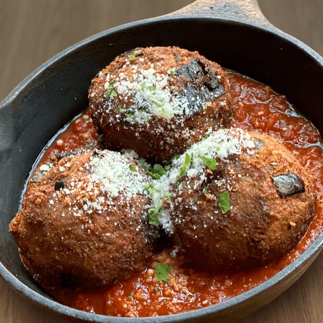 Eggplant Parmesan Meatballs.