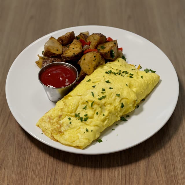 Wild Mushroom & Cheddar Omelette.